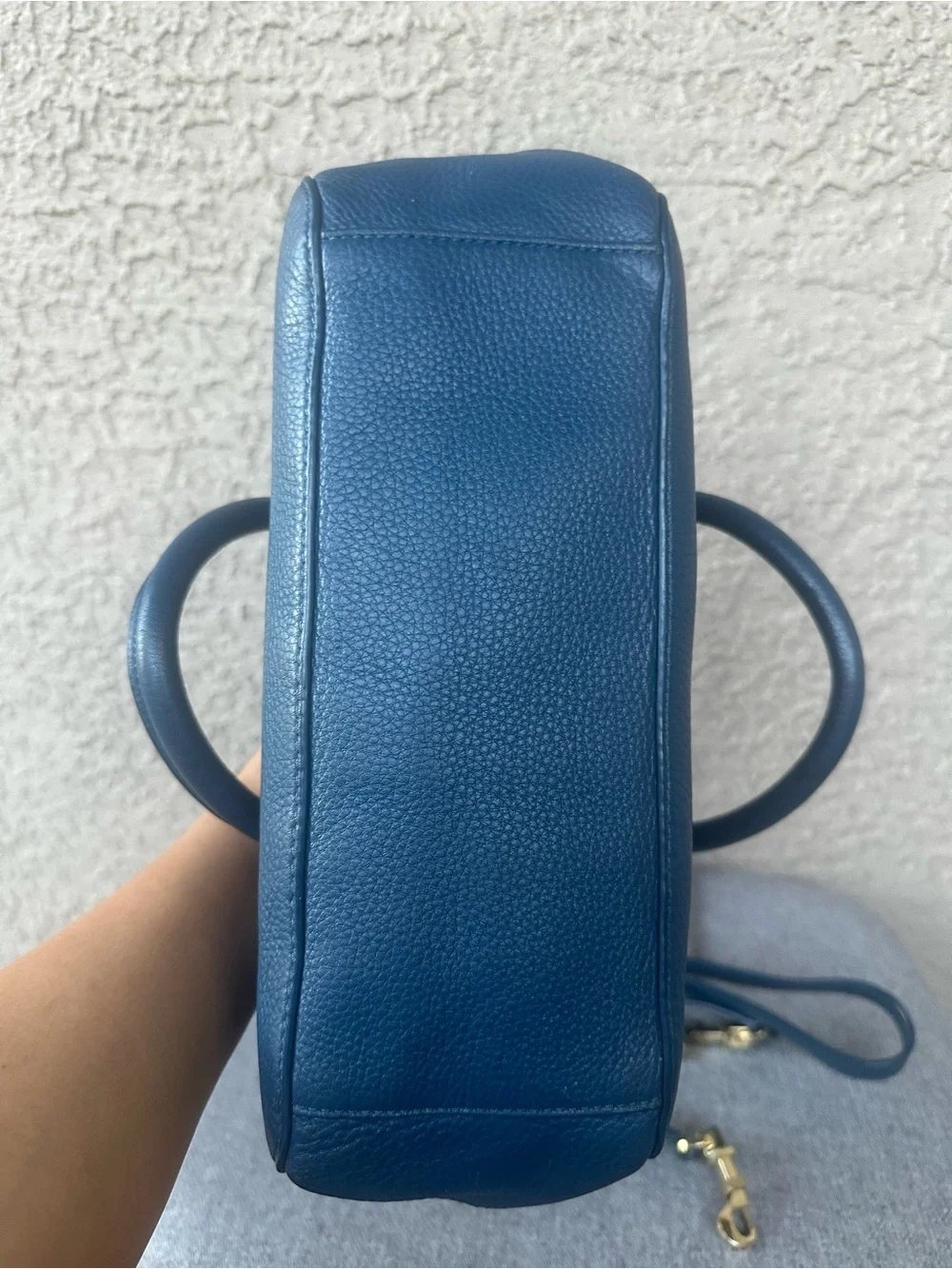 TORY BURCH Blue Leather Satchel with Removable Strap